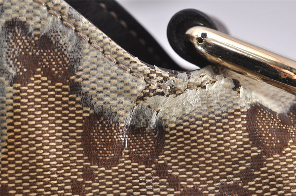 Authentic GUCCI GG Crystal Hysteria 2Way Hand Bag PVC Leather 203486 Brown 1573J