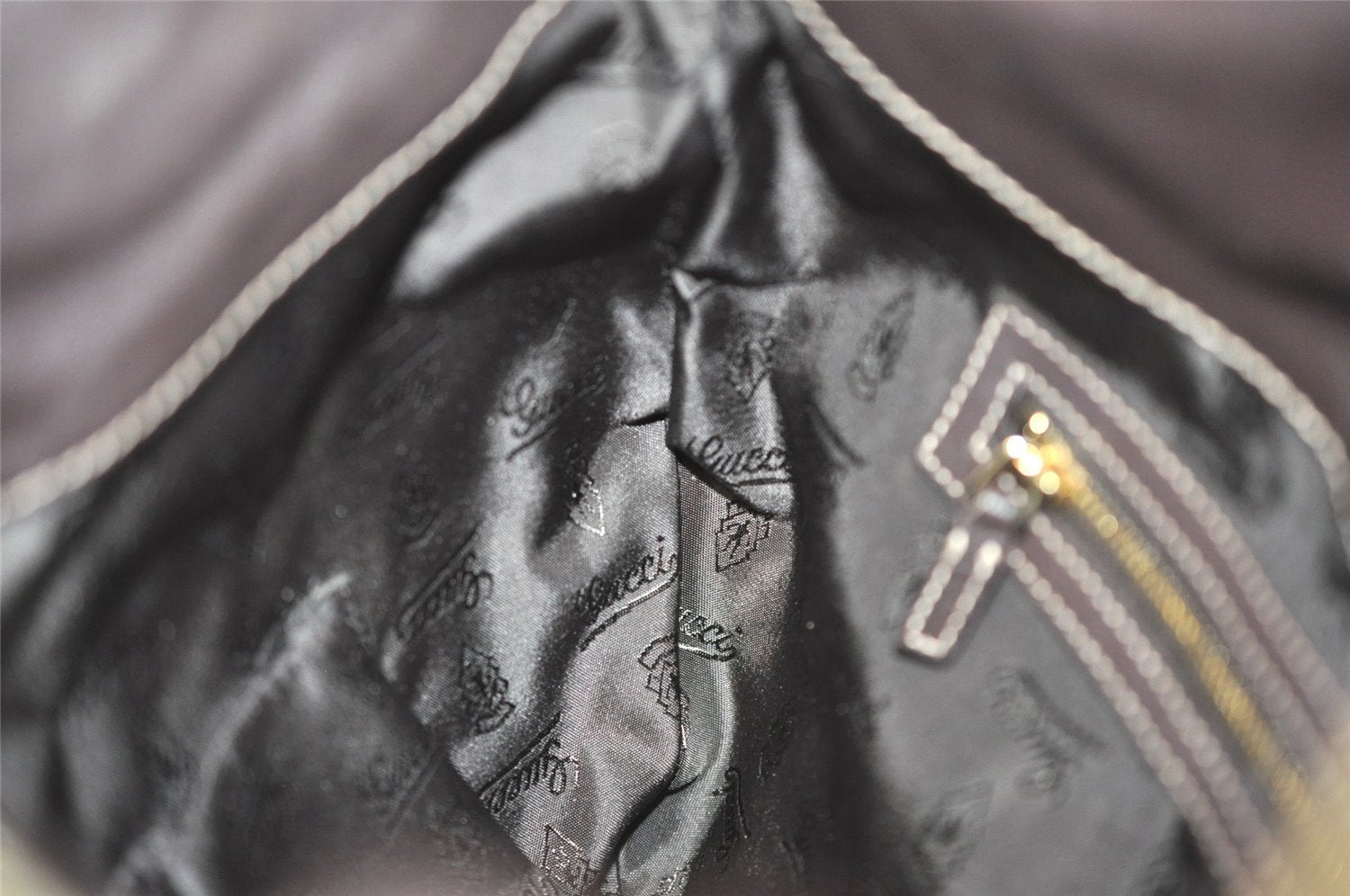 Authentic GUCCI GG Crystal Hysteria 2Way Hand Bag PVC Leather 203486 Brown 1573J