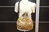 Authentic GUCCI GG Crystal Hysteria 2Way Hand Bag PVC Leather 203486 Brown 1573J