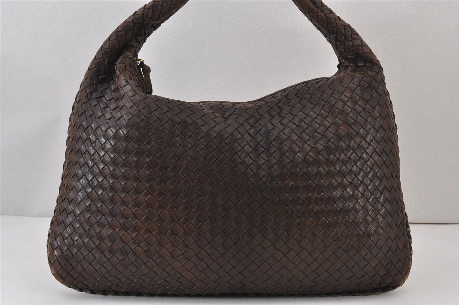 Authentic BOTTEGA VENETA Intrecciato Leather Shoulder Hand Bag Brown 1573K