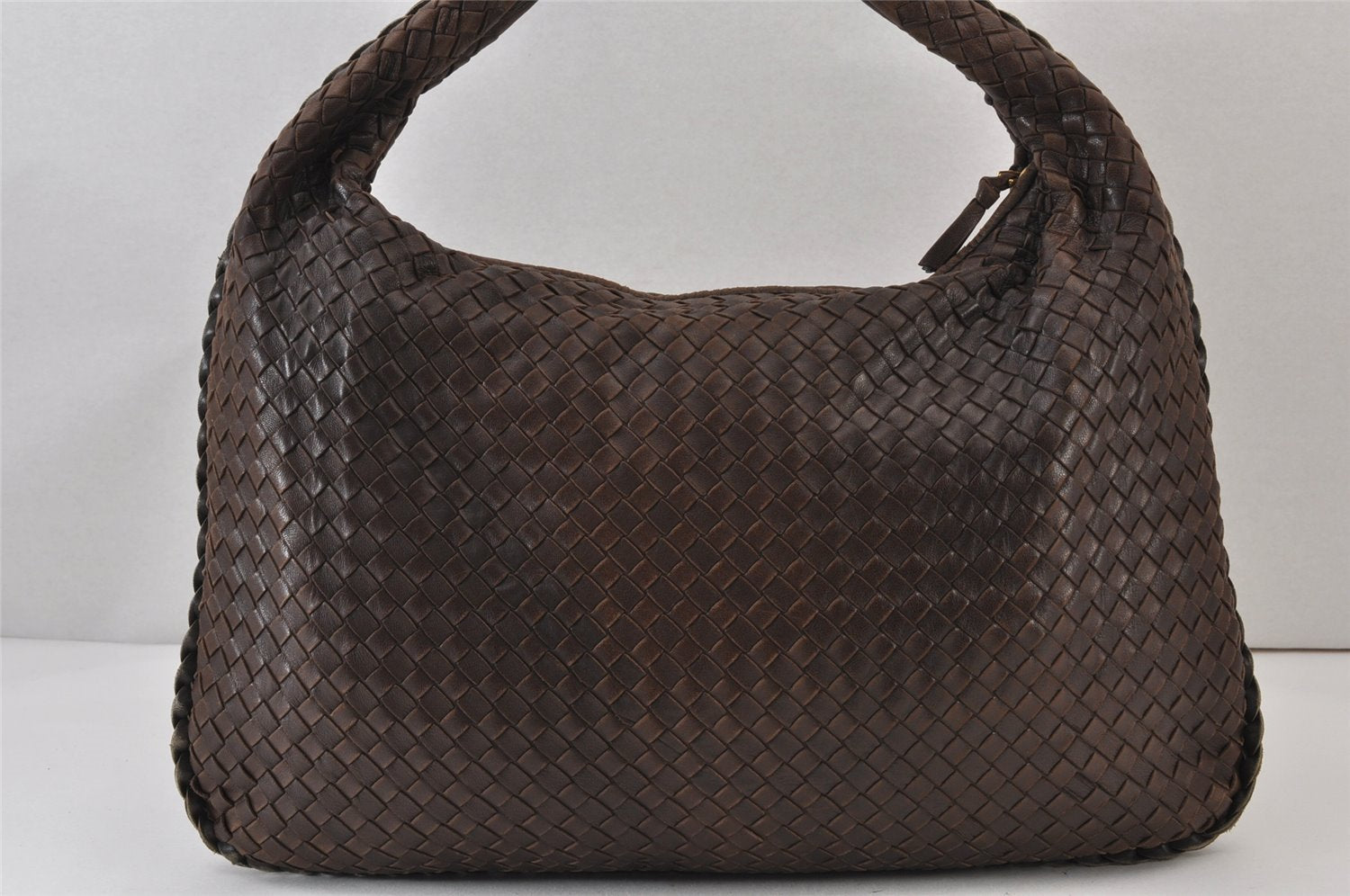 Authentic BOTTEGA VENETA Intrecciato Leather Shoulder Hand Bag Brown 1573K
