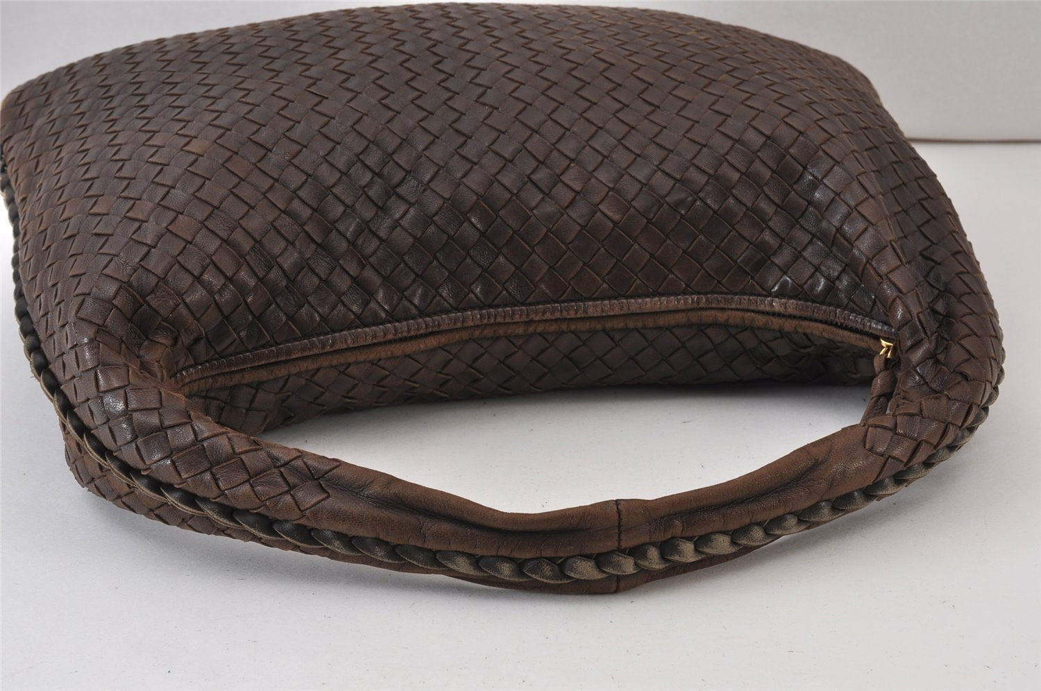 Authentic BOTTEGA VENETA Intrecciato Leather Shoulder Hand Bag Brown 1573K