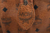 Authentic MCM Vintage Visetos Leather Shoulder Tote Bag Brown 1574K