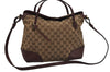 Authentic GUCCI Bree 2Way Tote Hand Bag GG Canvas Leather 353120 Brown 1575J