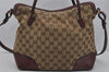 Authentic GUCCI Bree 2Way Tote Hand Bag GG Canvas Leather 353120 Brown 1575J