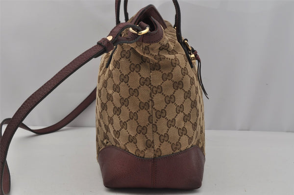 Authentic GUCCI Bree 2Way Tote Hand Bag GG Canvas Leather 353120 Brown 1575J