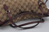 Authentic GUCCI Bree 2Way Tote Hand Bag GG Canvas Leather 353120 Brown 1575J