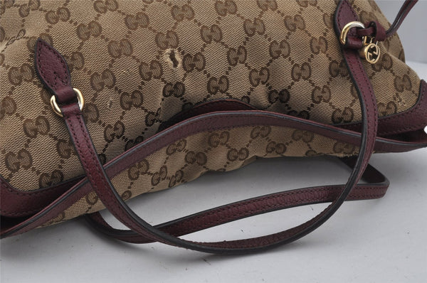 Authentic GUCCI Bree 2Way Tote Hand Bag GG Canvas Leather 353120 Brown 1575J