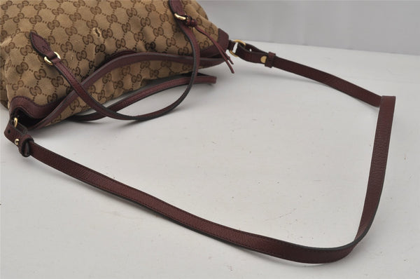 Authentic GUCCI Bree 2Way Tote Hand Bag GG Canvas Leather 353120 Brown 1575J
