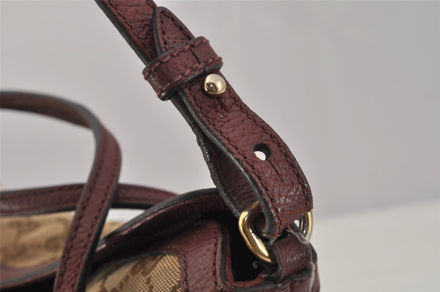 Authentic GUCCI Bree 2Way Tote Hand Bag GG Canvas Leather 353120 Brown 1575J