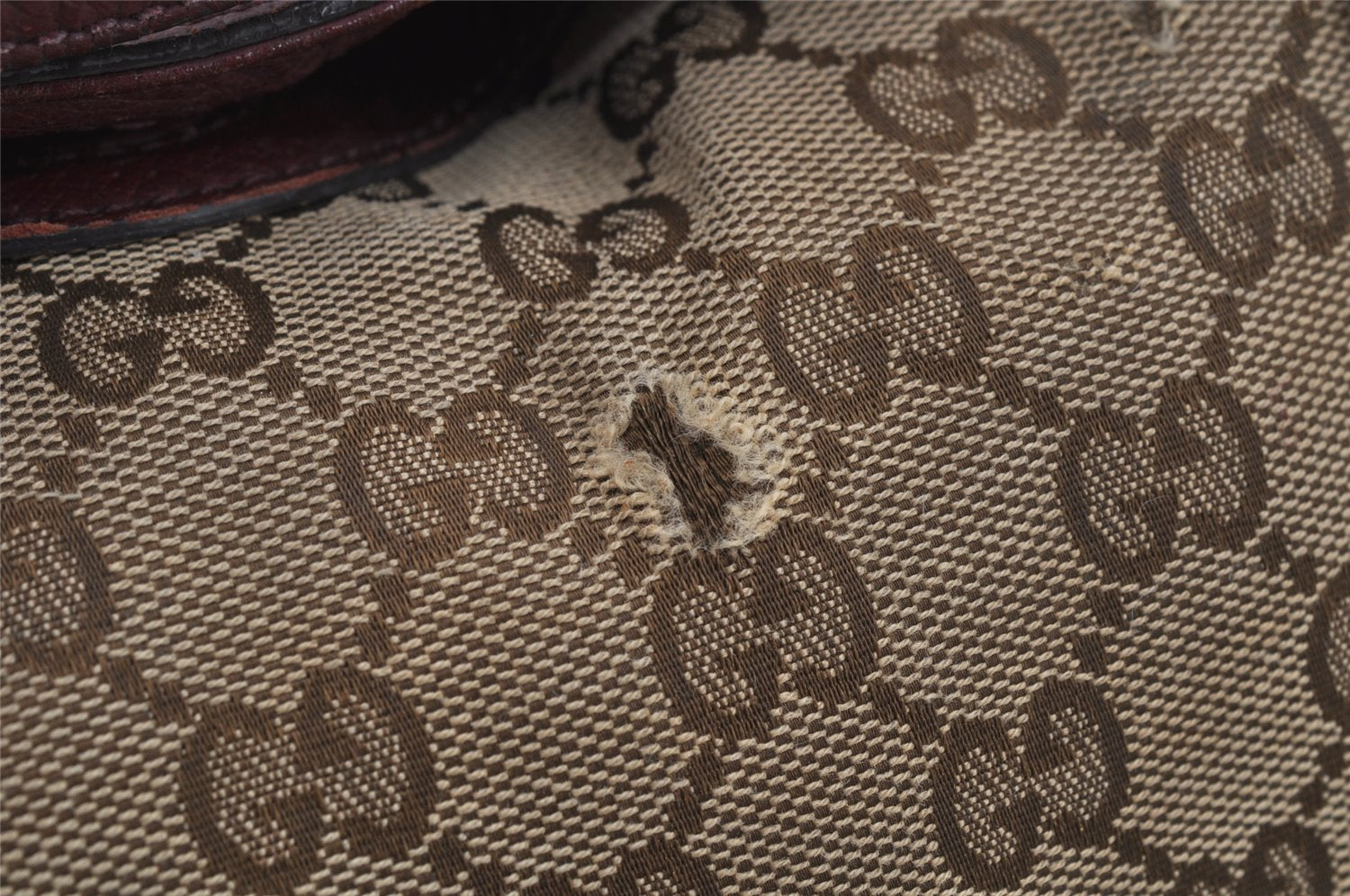 Authentic GUCCI Bree 2Way Tote Hand Bag GG Canvas Leather 353120 Brown 1575J