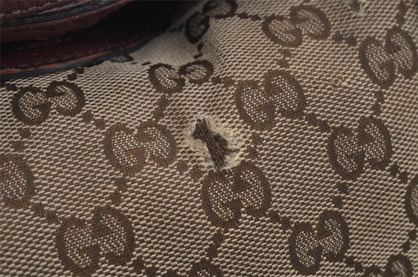 Authentic GUCCI Bree 2Way Tote Hand Bag GG Canvas Leather 353120 Brown 1575J
