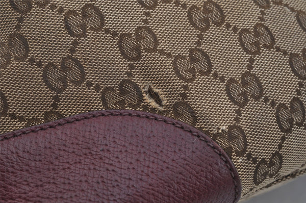 Authentic GUCCI Bree 2Way Tote Hand Bag GG Canvas Leather 353120 Brown 1575J