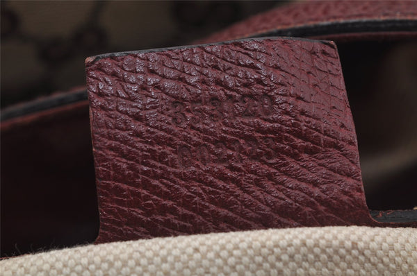 Authentic GUCCI Bree 2Way Tote Hand Bag GG Canvas Leather 353120 Brown 1575J