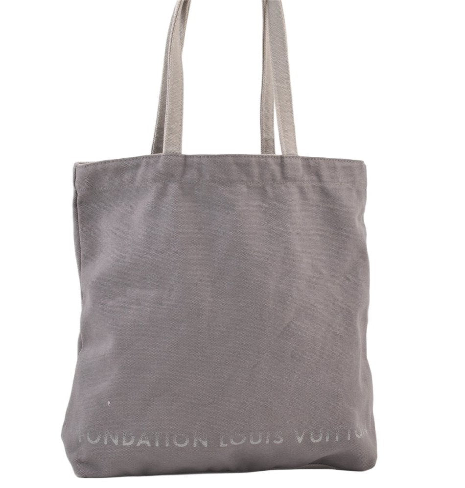 Authentic Louis Vuitton Fondation Exclusive Tote Bag Canvas Gray Purple 1575K