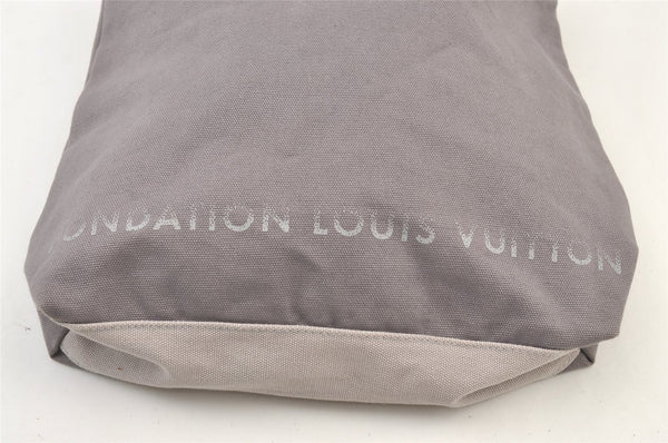 Authentic Louis Vuitton Fondation Exclusive Tote Bag Canvas Gray Purple 1575K