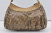 Authentic GUCCI GG Crystal Abbey Shoulder Bag GG PVC Leather 190525 Gold 1576J