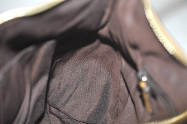 Authentic GUCCI GG Crystal Abbey Shoulder Bag GG PVC Leather 190525 Gold 1576J