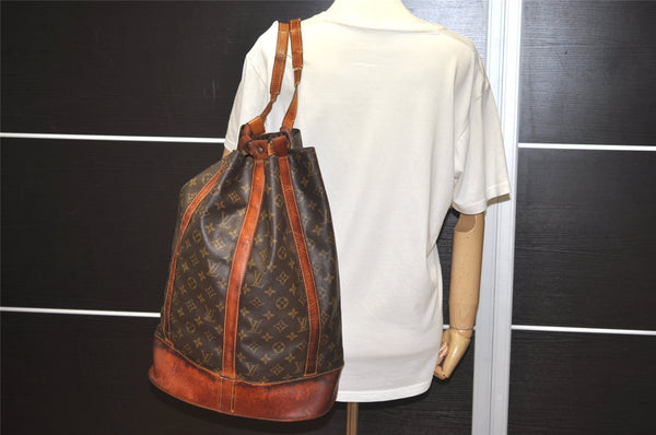 Authentic Louis Vuitton Monogram Randonnee GM Shoulder Bag M42244 LV Junk 1577I