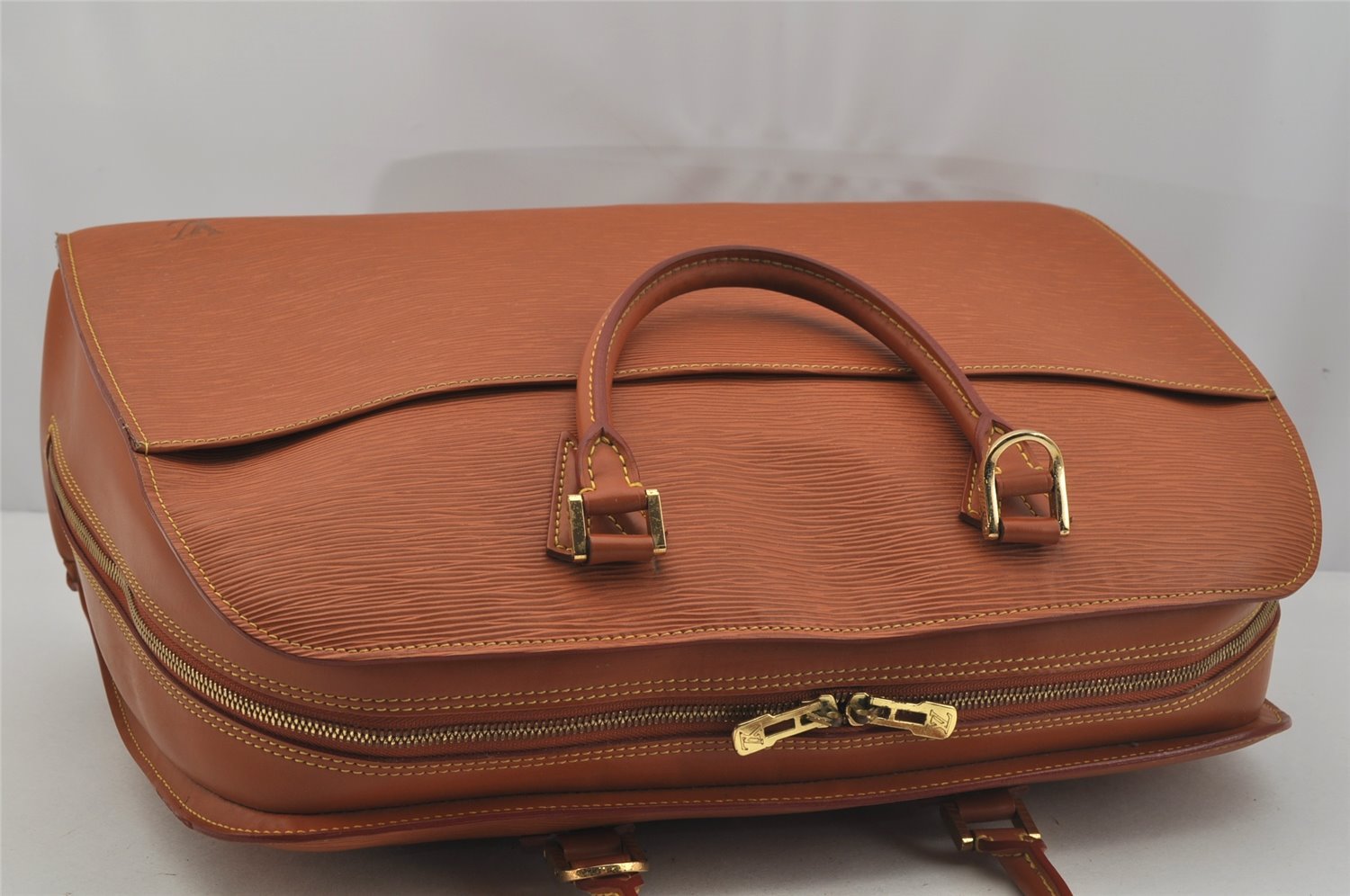 Authentic Louis Vuitton Epi Sorbonne Briefcase Business Bag M54518 Brown 1577J