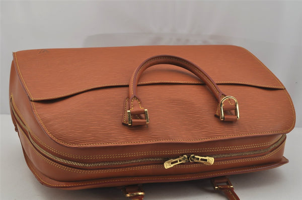 Authentic Louis Vuitton Epi Sorbonne Briefcase Business Bag M54518 Brown 1577J