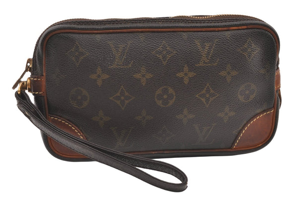 Authentic Louis Vuitton Monogram Marly Dragonne PM M51827 Clutch Hand Bag 1577K