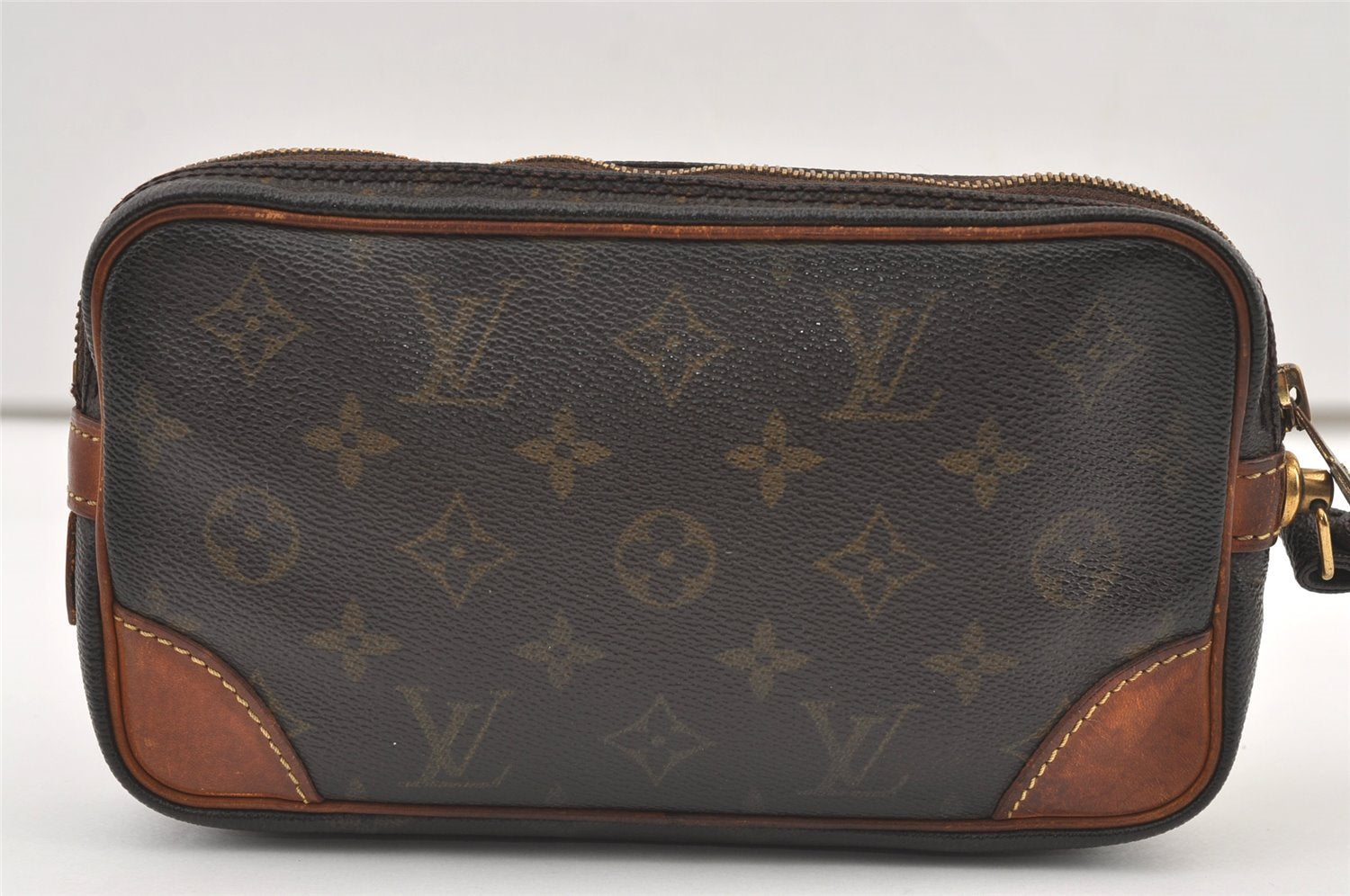 Authentic Louis Vuitton Monogram Marly Dragonne PM M51827 Clutch Hand Bag 1577K