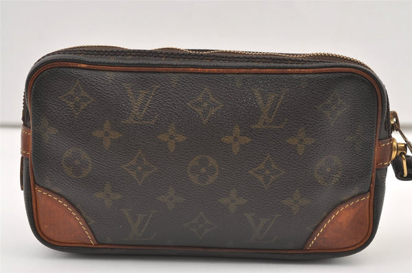 Authentic Louis Vuitton Monogram Marly Dragonne PM M51827 Clutch Hand Bag 1577K