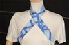 Authentic HERMES Twilly Scarf "BOLDUC RIBBON" Silk Light Blue 1578J