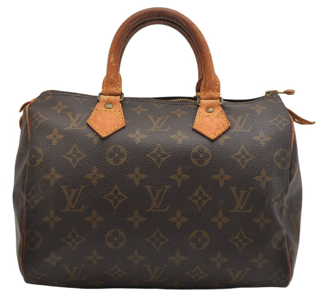 Authentic Louis Vuitton Monogram Speedy 25 Boston Hand Bag M41528 LV 1578K