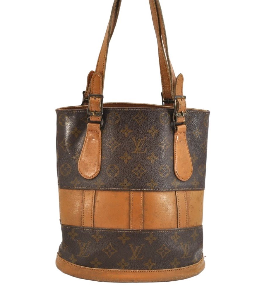 Authentic Louis Vuitton Monogram Bucket PM Shoulder Tote Bag USA Model LV 1579K