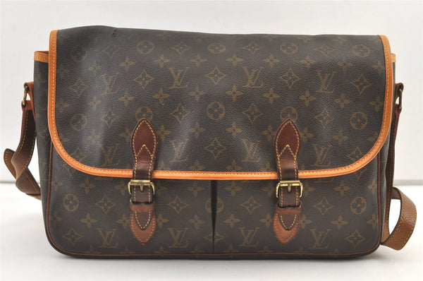 Authentic Louis Vuitton Monogram Gibeciere GM Shoulder Cross Bag M42246 LV 1581K