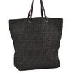 Authentic FENDI Zucca Vintage Tote Hand Bag Purse Nylon Leather Brown 1583I