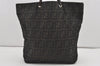 Authentic FENDI Zucca Vintage Tote Hand Bag Purse Nylon Leather Brown 1583I
