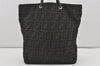 Authentic FENDI Zucca Vintage Tote Hand Bag Purse Nylon Leather Brown 1583I