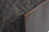 Authentic FENDI Zucca Vintage Tote Hand Bag Purse Nylon Leather Brown 1583I