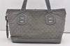 Authentic GUCCI Vintage Shoulder Tote Bag GG Neoprene Leather 241101 Gray 1583J