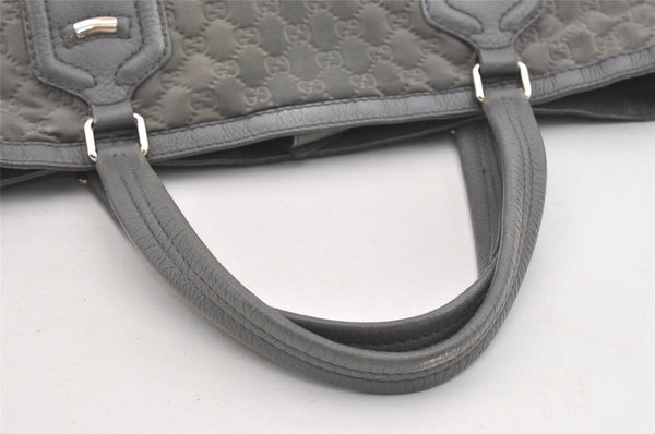 Authentic GUCCI Vintage Shoulder Tote Bag GG Neoprene Leather 241101 Gray 1583J