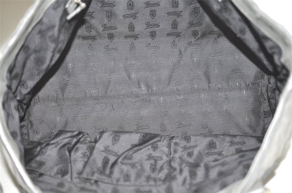 Authentic GUCCI Vintage Shoulder Tote Bag GG Neoprene Leather 241101 Gray 1583J