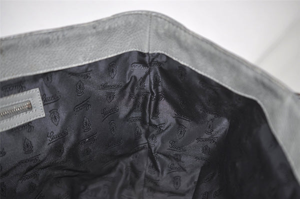 Authentic GUCCI Vintage Shoulder Tote Bag GG Neoprene Leather 241101 Gray 1583J