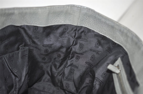 Authentic GUCCI Vintage Shoulder Tote Bag GG Neoprene Leather 241101 Gray 1583J