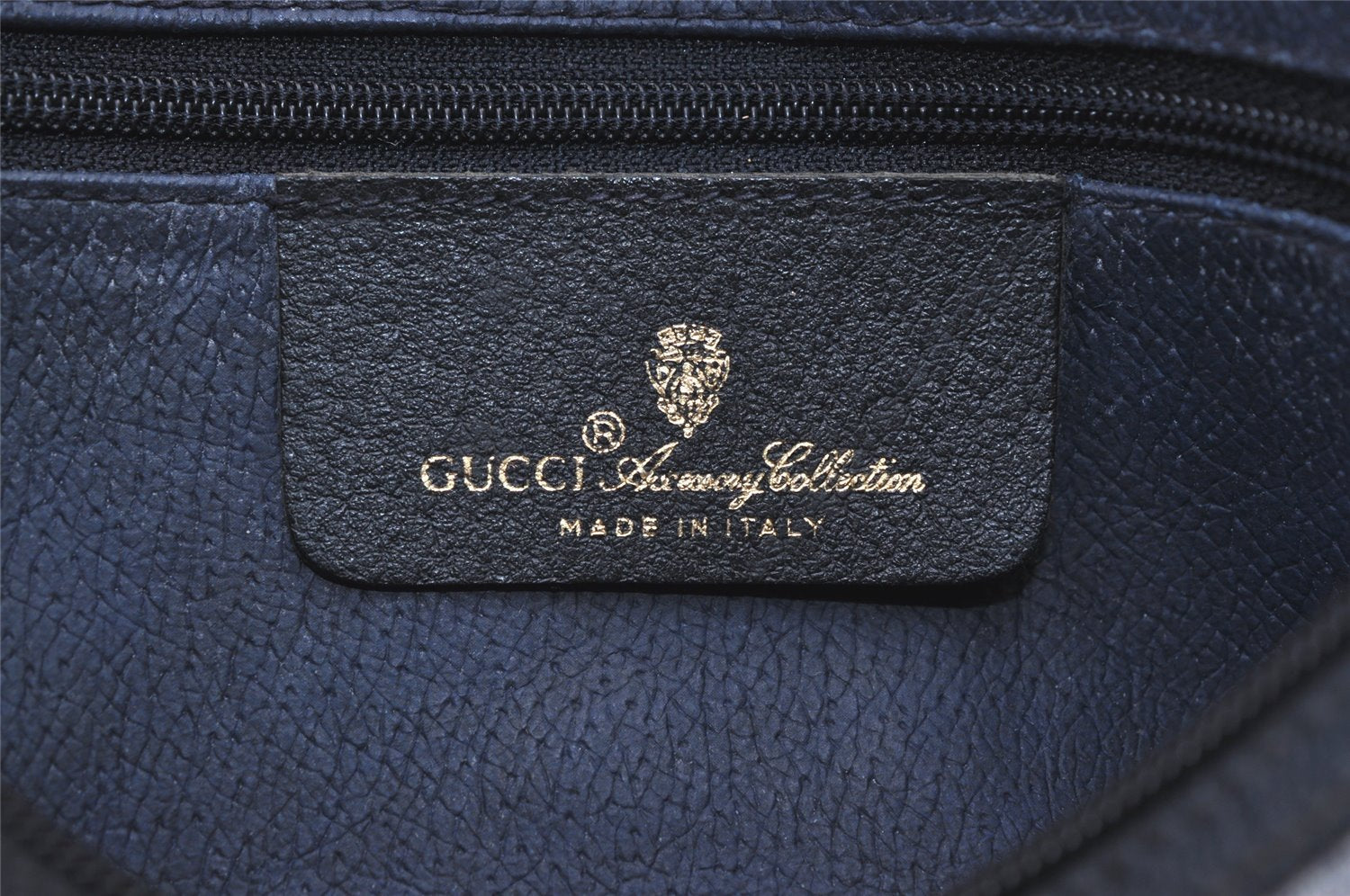 Authentic GUCCI Micro GG PVC Leather Shoulder Cross Body Bag Navy Blue 1583K