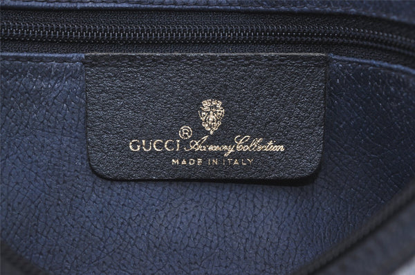 Authentic GUCCI Micro GG PVC Leather Shoulder Cross Body Bag Navy Blue 1583K