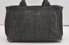 Authentic PRADA Vintage Canapa SS Denim 2Way Shoulder Hand Bag Purse Gray 1584J