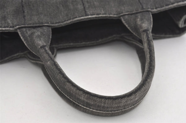 Authentic PRADA Vintage Canapa SS Denim 2Way Shoulder Hand Bag Purse Gray 1584J