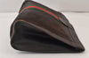 Authentic GUCCI Web Sherry Line Clutch Hand Bag Purse Suede Leather Brown 1584K