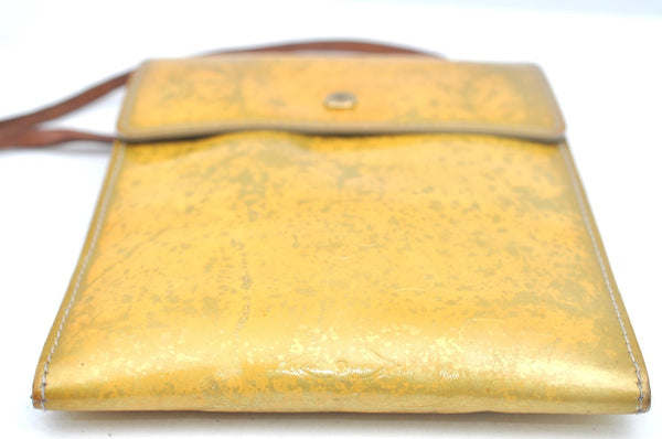 Authentic Louis Vuitton Vernis Kenmare Shoulder Cross Bag Pouch Yellow LV 1585J