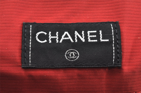 Authentic CHANEL Old Travel Line Backpack Purse Nylon Black 1587I