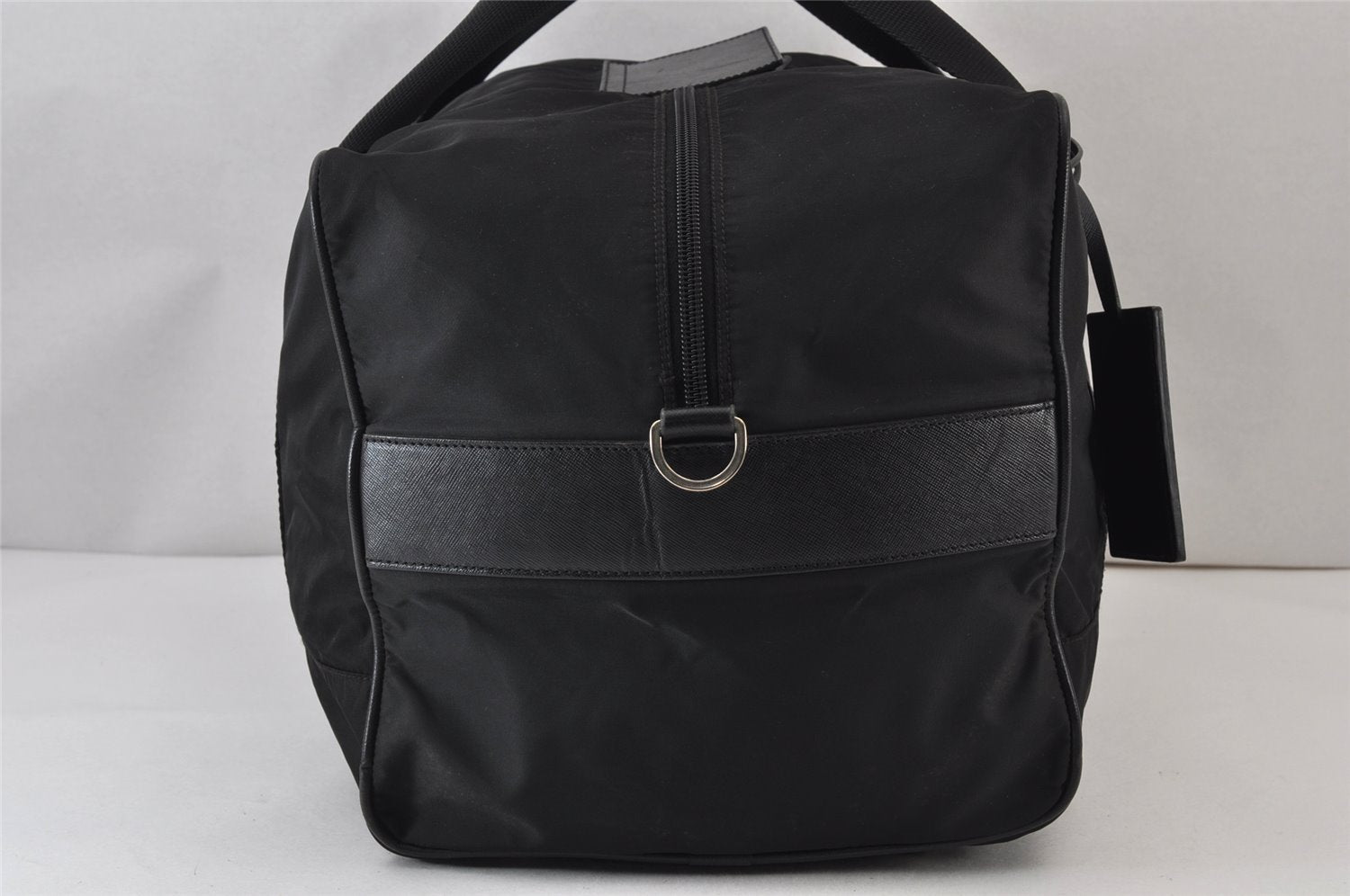 Authentic PRADA Nylon Leather 2Way Travel Boston Bag VS001S Black 1587K