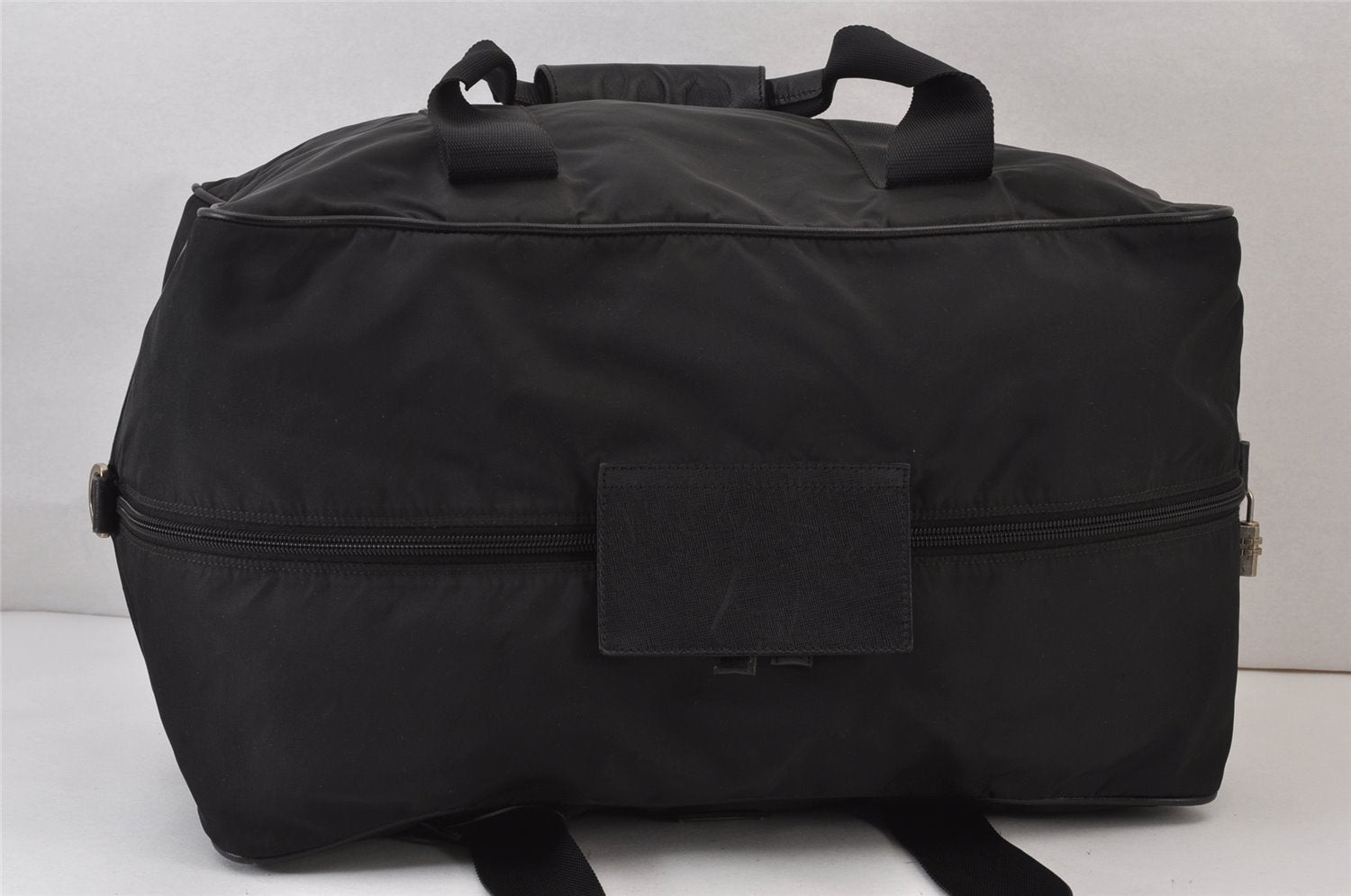 Authentic PRADA Nylon Leather 2Way Travel Boston Bag VS001S Black 1587K
